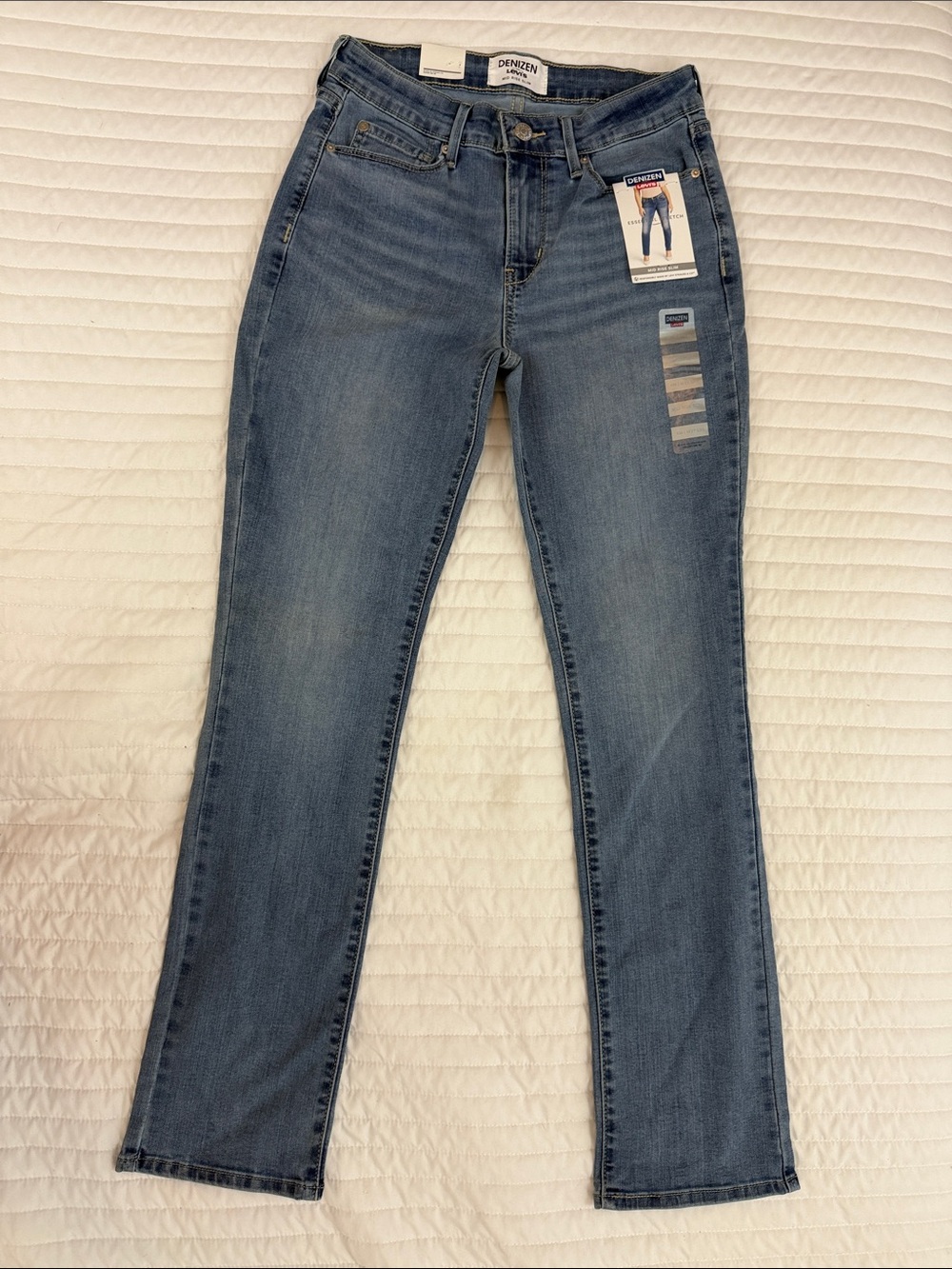 Denizen from Levi's Women's Mid Rise Slim Straight Leg Jeans - Medium Blue Wash